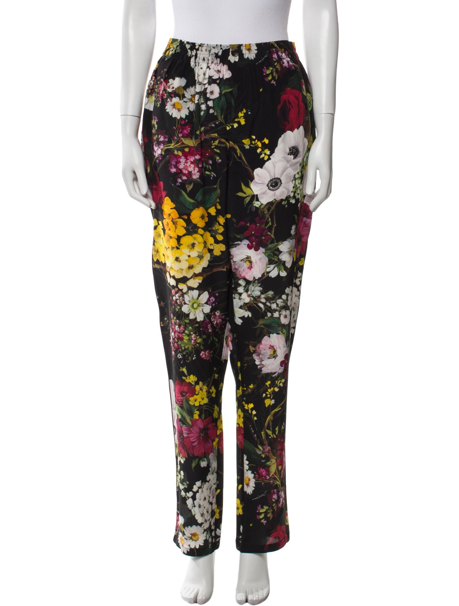 Dolce & Gabbana Silk Straight Leg Pants