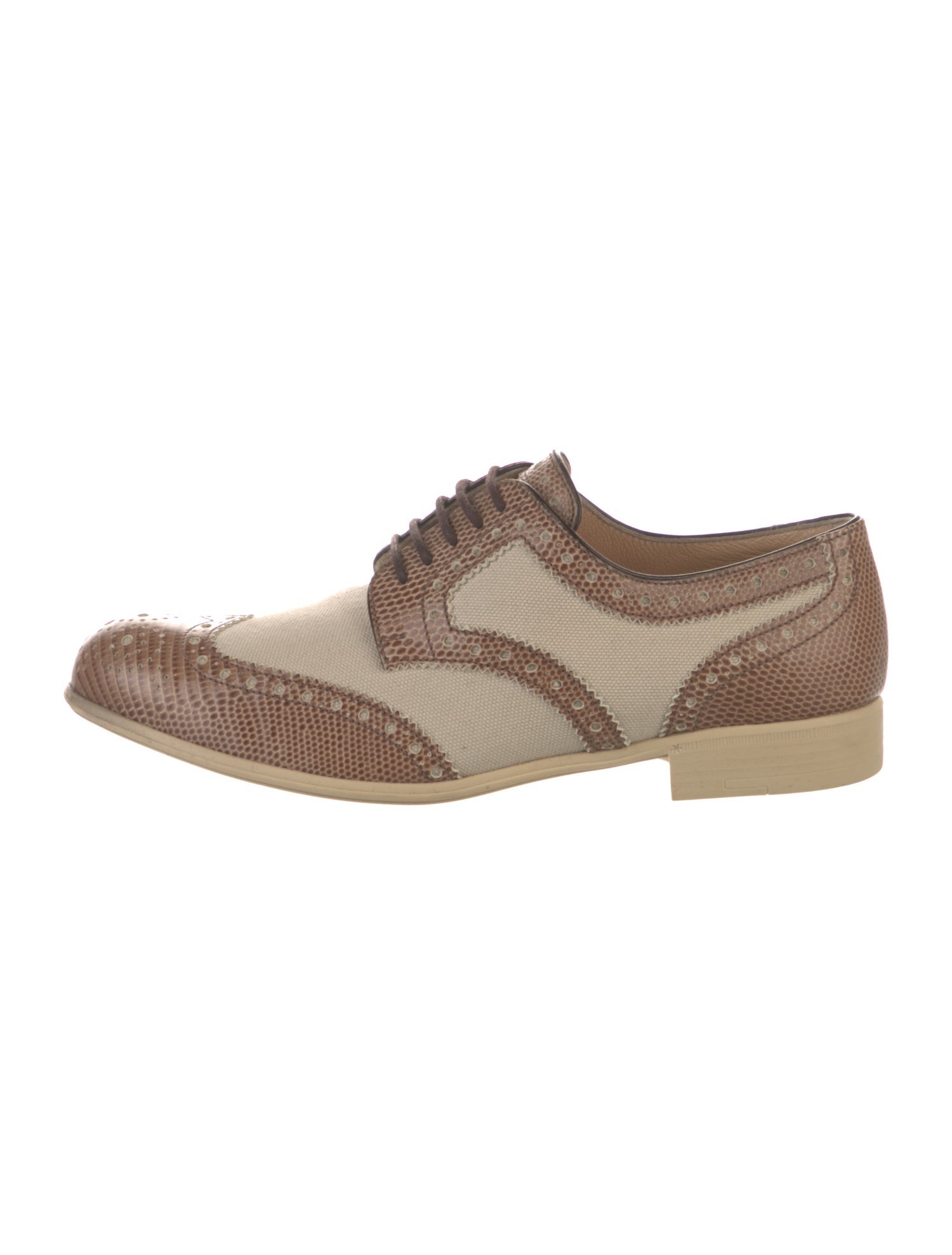 Dolce & Gabbana Canvas Colorblock Pattern Oxfords