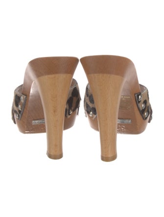 Dolce & Gabbana Ponyhair Animal Print Mules