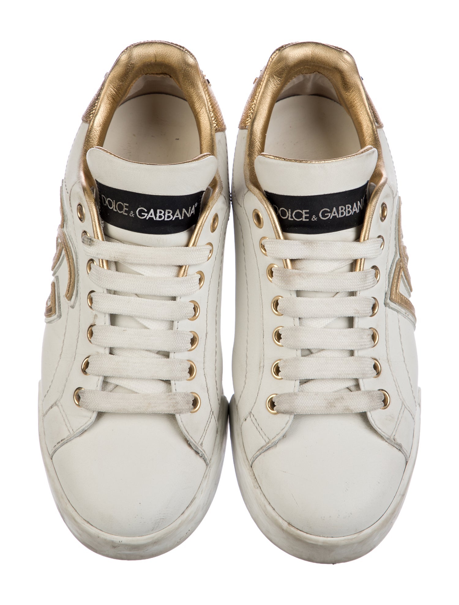 Dolce & Gabbana kids boys' white and gold shoes