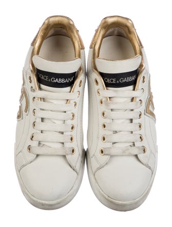Dolce & Gabbana kids boys' white and gold shoes