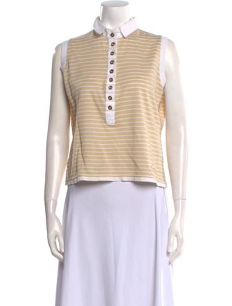 Dolce & Gabbana Striped Sleeveless Crop Top