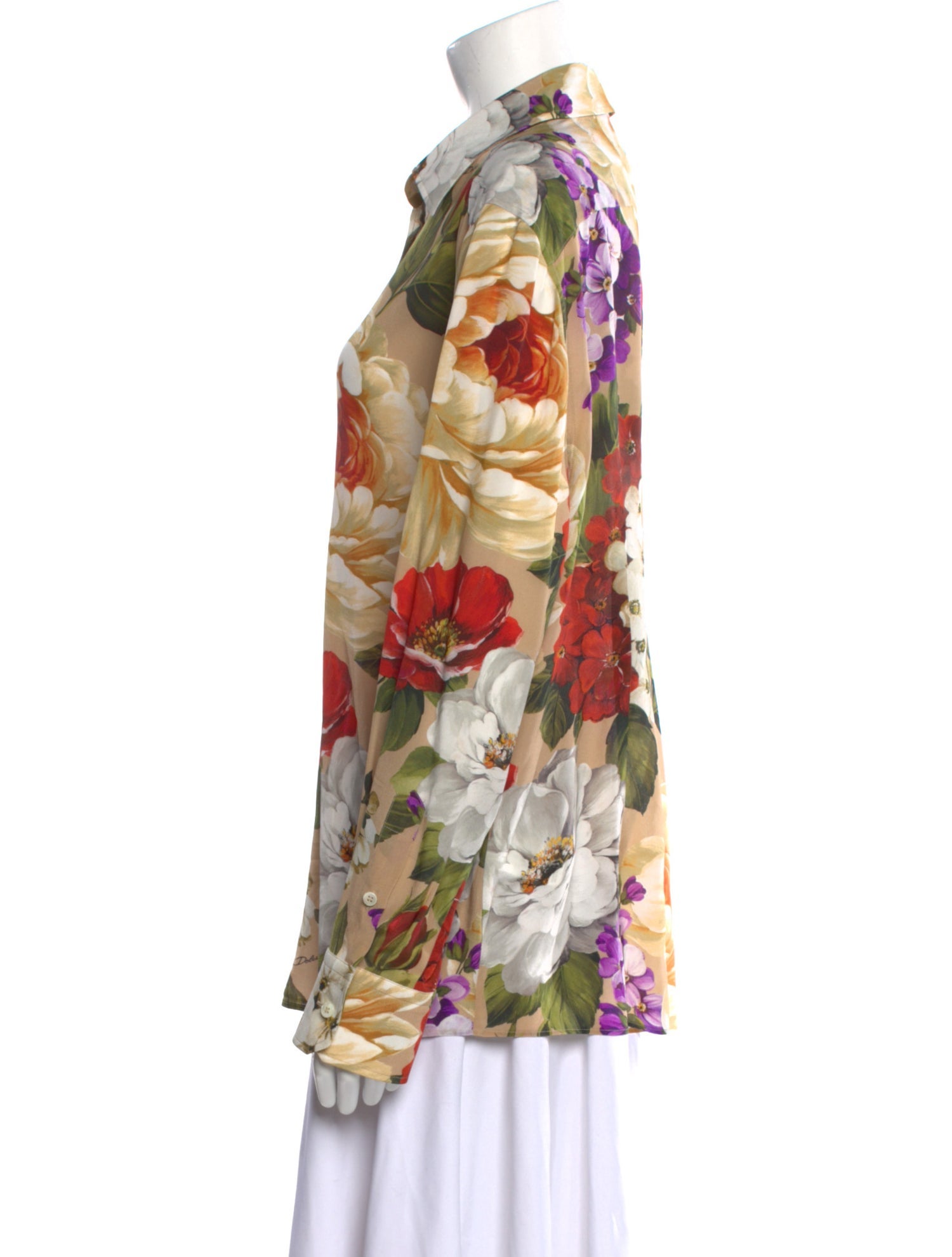 Dolce & Gabbana Silk Floral Print Blouse