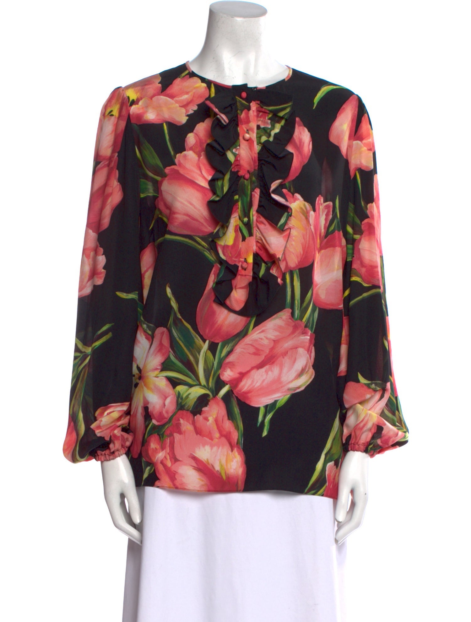 Dolce & Gabbana Silk Floral Print Blouse w/ Tags