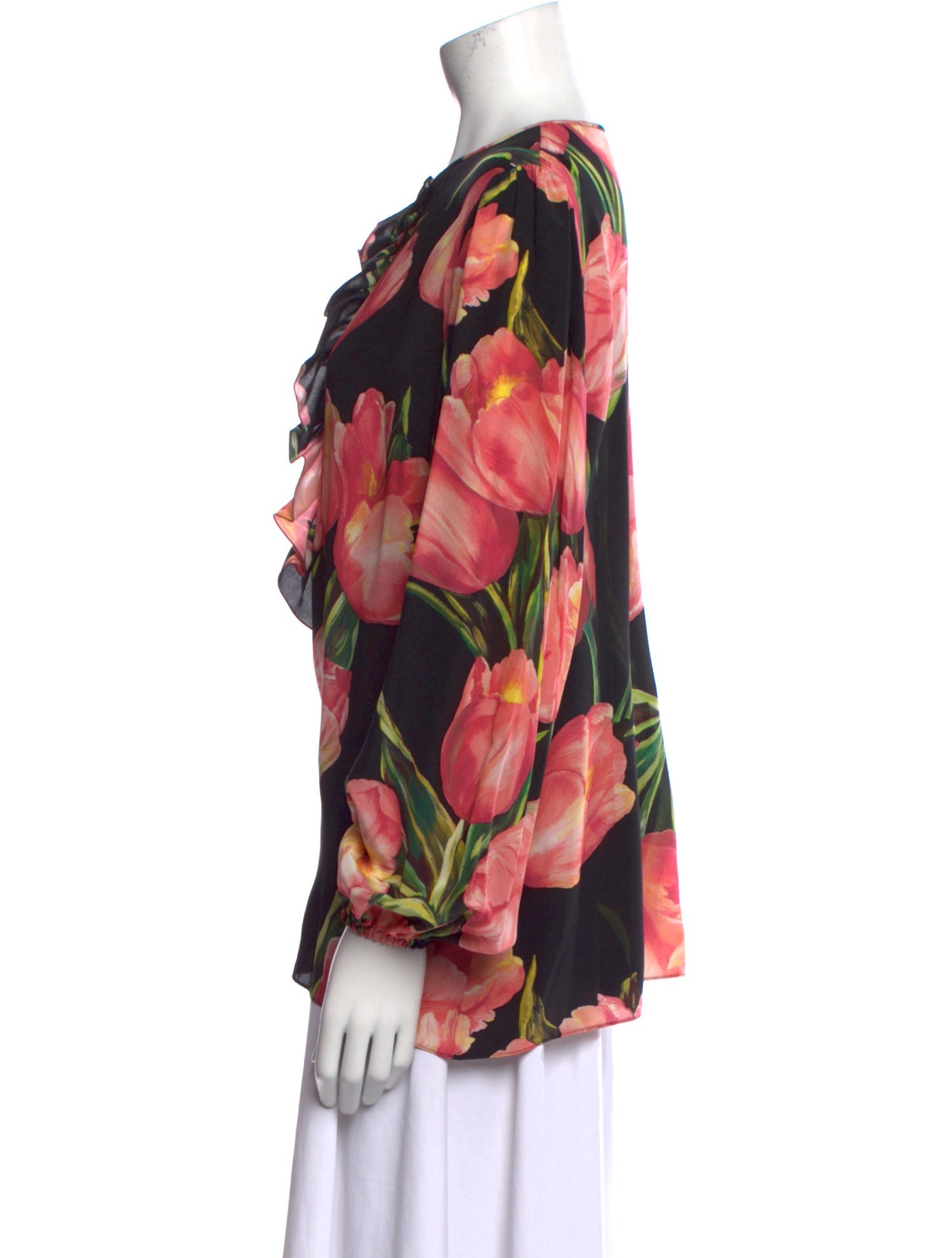Dolce & Gabbana Silk Floral Print Blouse w/ Tags