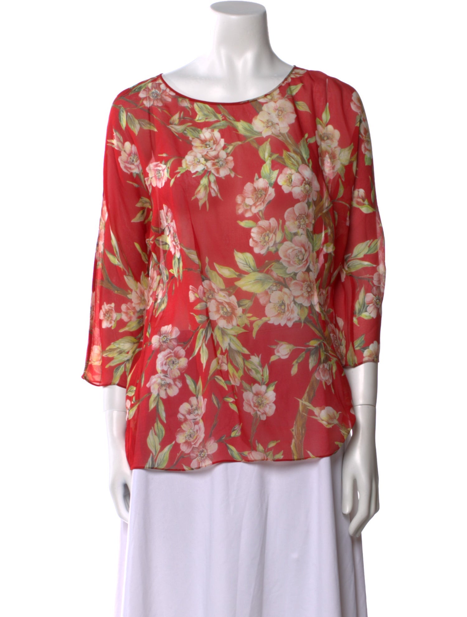 Dolce & Gabbana Silk Floral Print Blouse