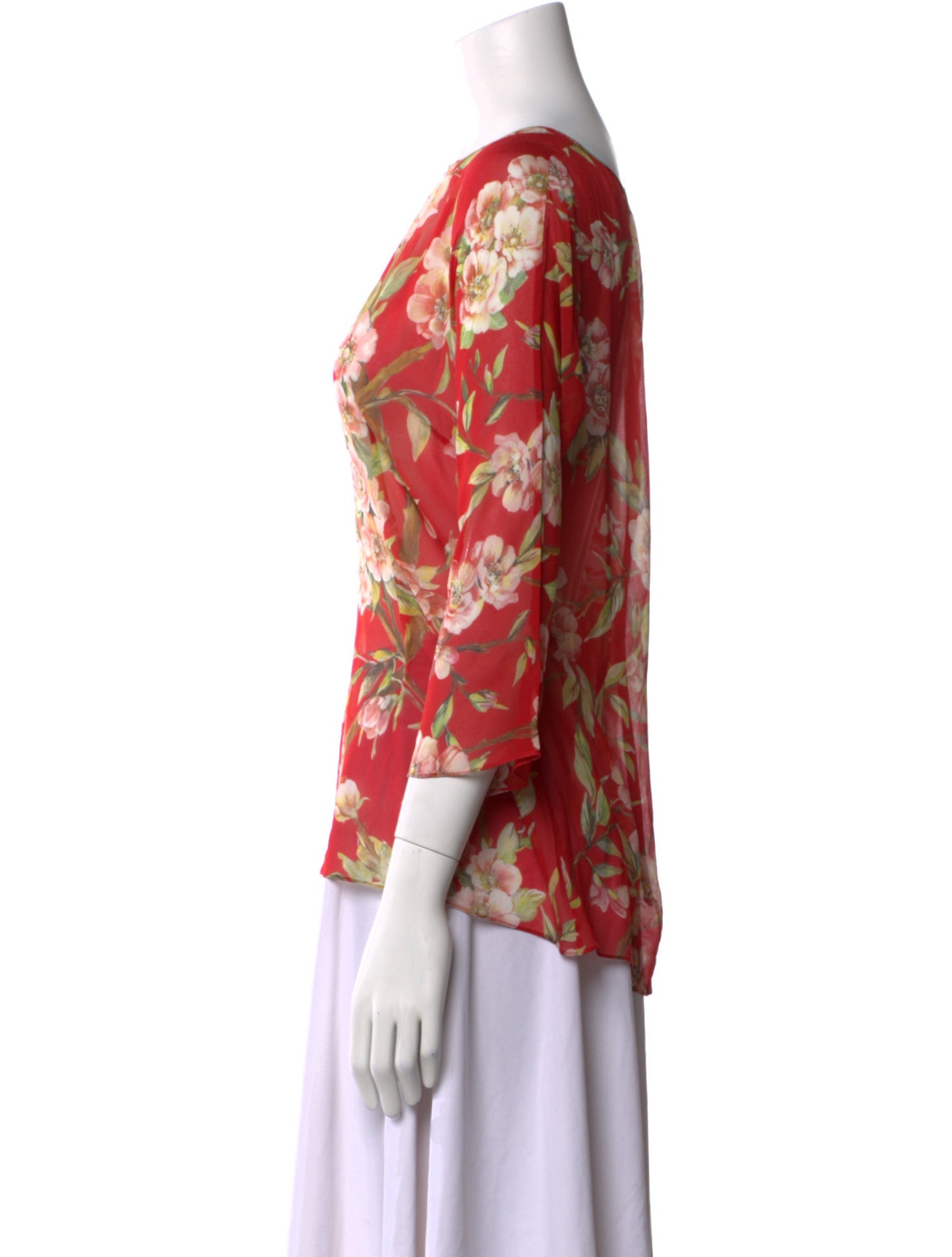 Dolce & Gabbana Silk Floral Print Blouse