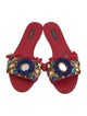Dolce & Gabbana Leather Floral Print Slides
