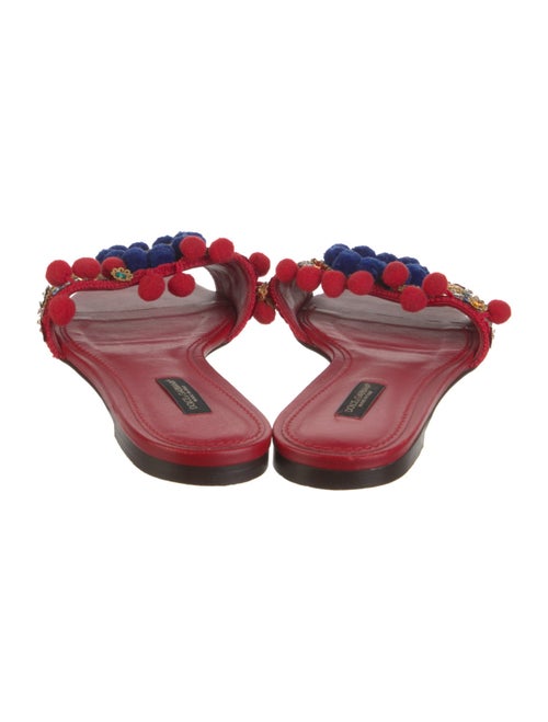 Dolce & Gabbana Leather Floral Print Slides