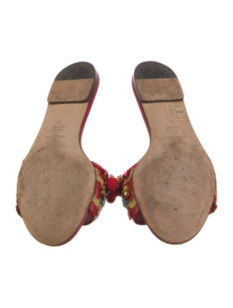 Dolce & Gabbana Leather Floral Print Slides