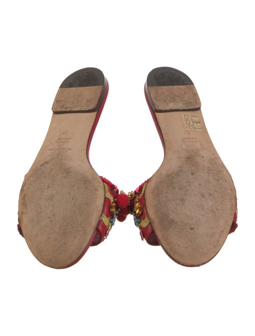 Dolce & Gabbana Leather Floral Print Slides