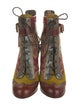 Dolce & Gabbana Leather Printed Lace-Up Boots