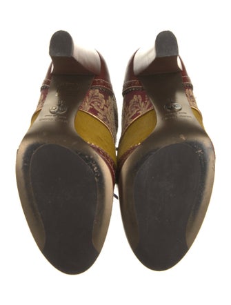 Dolce & Gabbana Leather Printed Lace-Up Boots