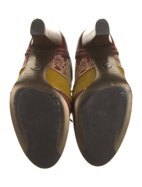 Dolce & Gabbana Leather Printed Lace-Up Boots