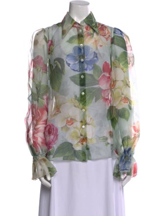 Dolce & Gabbana Silk Floral Print Blouse