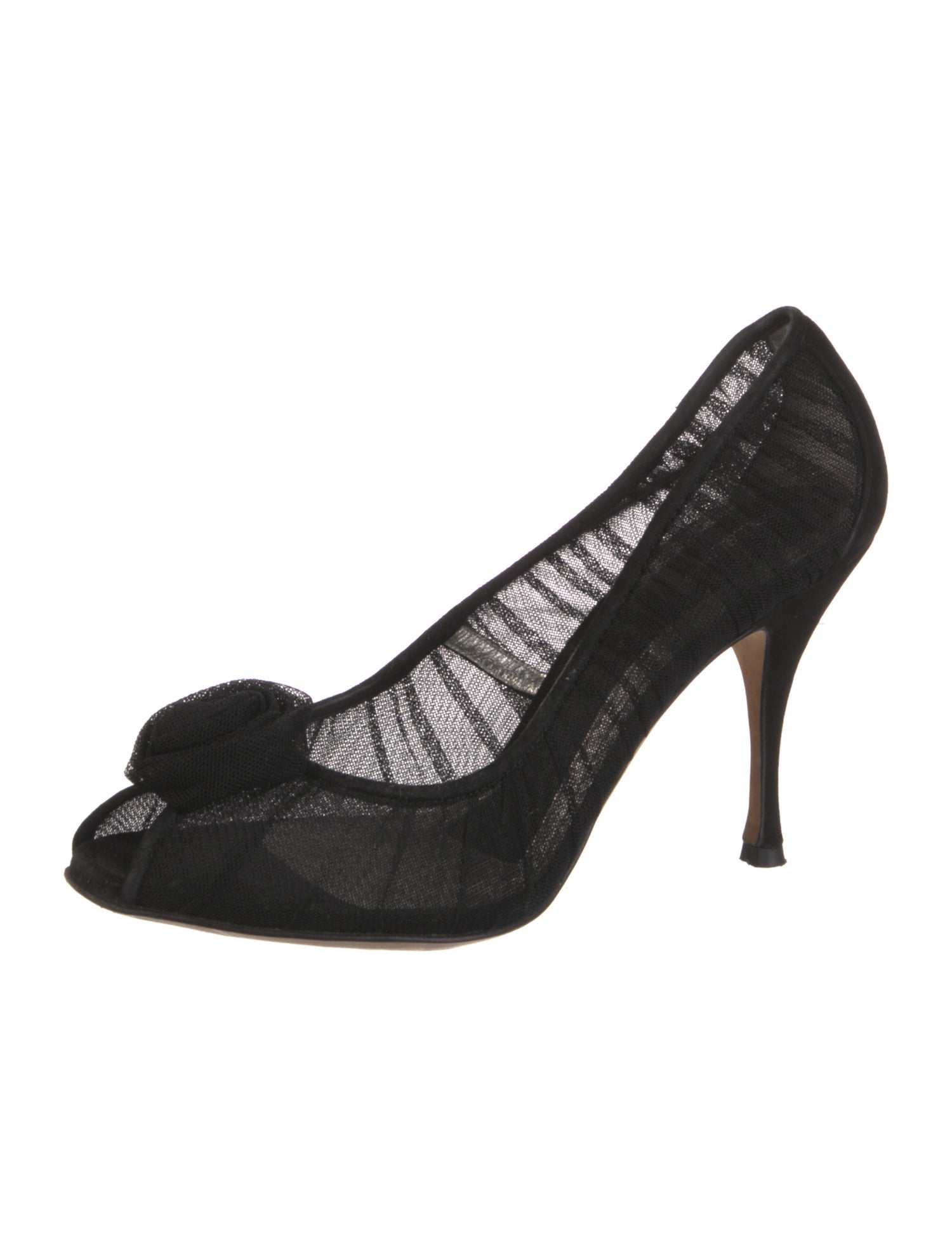 Dolce & Gabbana Mesh Ruffle Embellishment Pumps