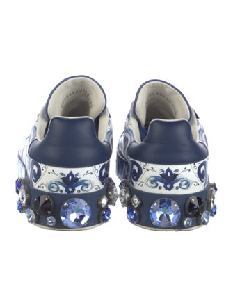 Dolce & Gabbana Majolica Print Leather Sneakers