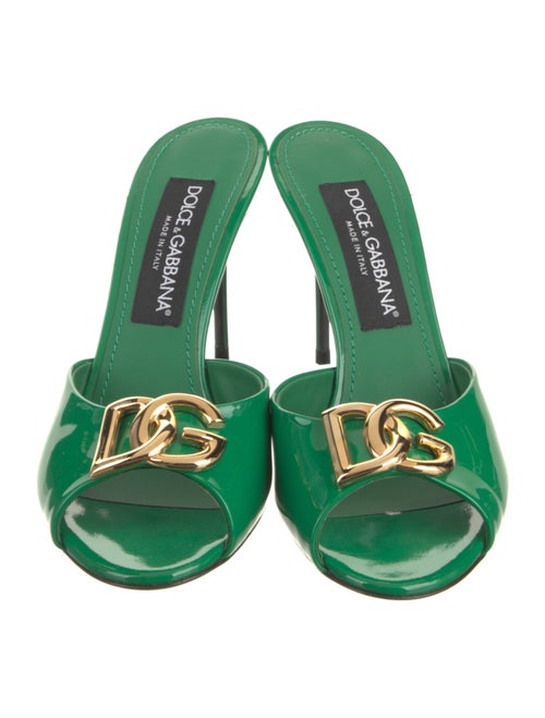 Dolce & Gabbana GG Signature Patent Leather Slides