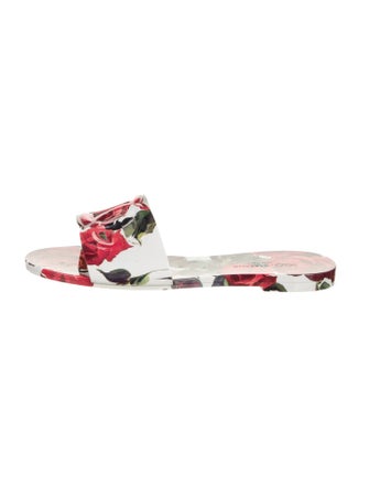 Dolce & Gabbana Rubber Floral Print Slides