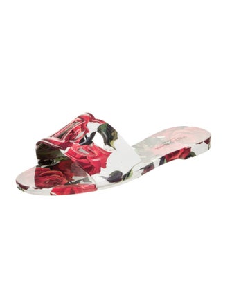 Dolce & Gabbana Rubber Floral Print Slides