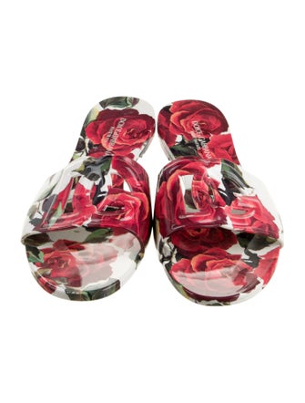 Dolce & Gabbana Rubber Floral Print Slides