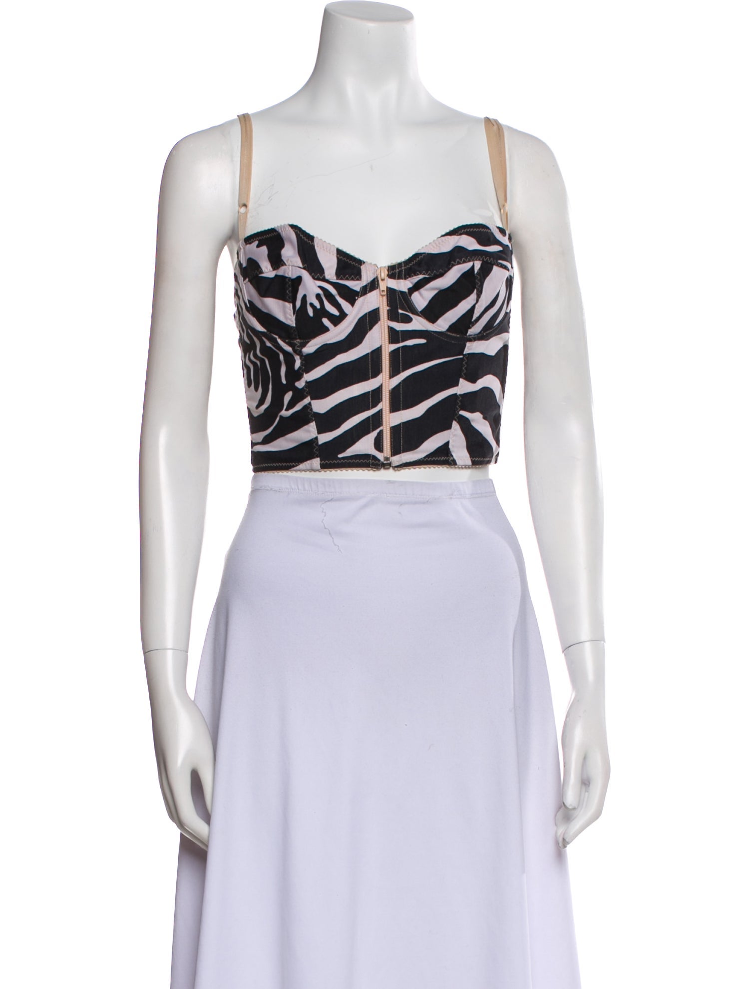 Dolce & Gabbana Printed Square Neckline Crop Top