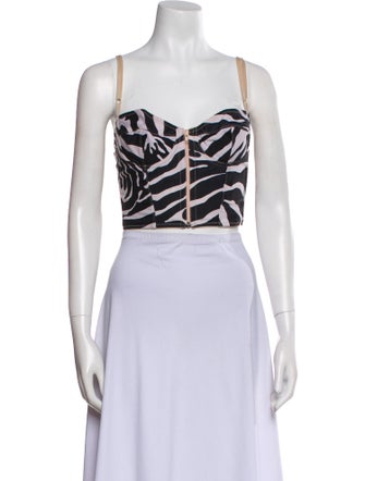 Dolce & Gabbana Printed Square Neckline Crop Top