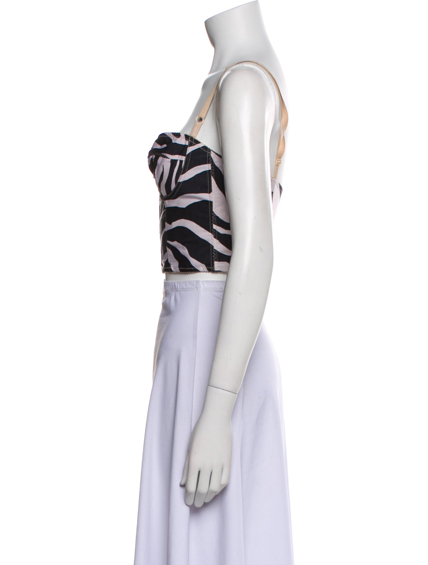 Dolce & Gabbana Printed Square Neckline Crop Top