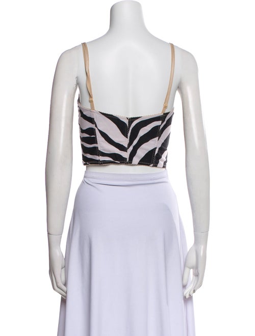 Dolce & Gabbana Printed Square Neckline Crop Top