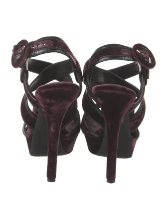 Dolce & Gabbana Velvet Slingback Sandals