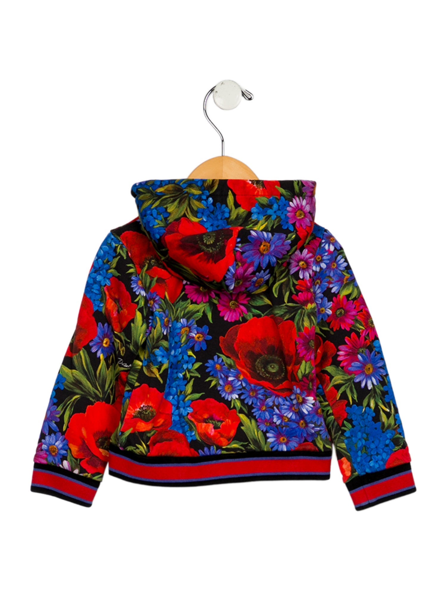 Dolce & Gabbana Infant Girls' Floral Print Long Sleeve Zip Up Hoodie