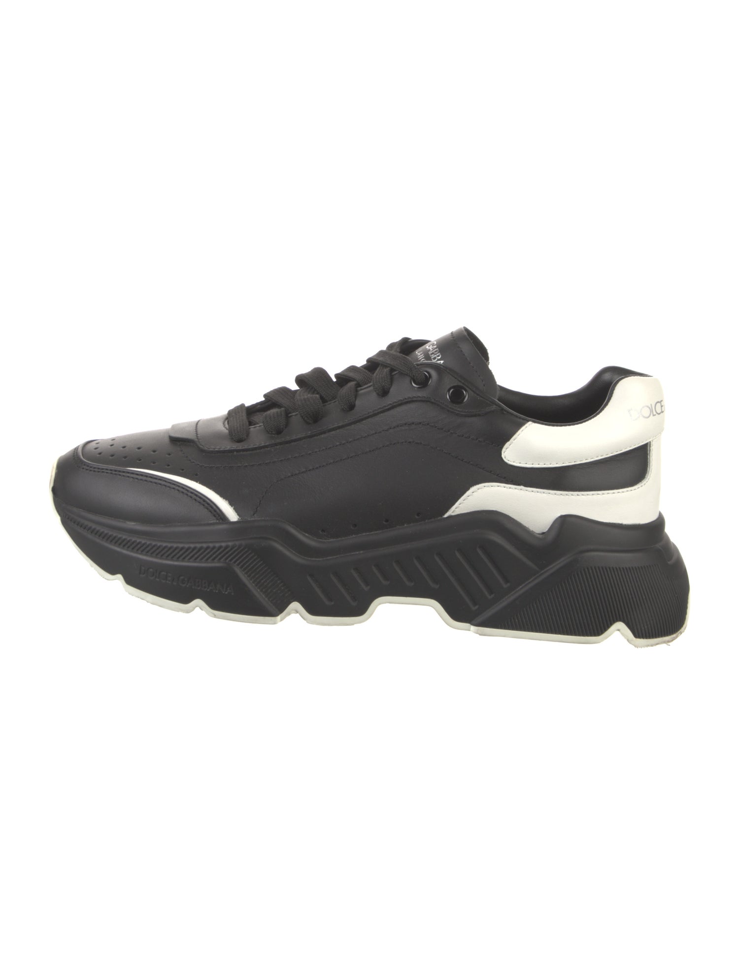 Dolce & Gabbana Leather Colorblock Pattern Sneakers