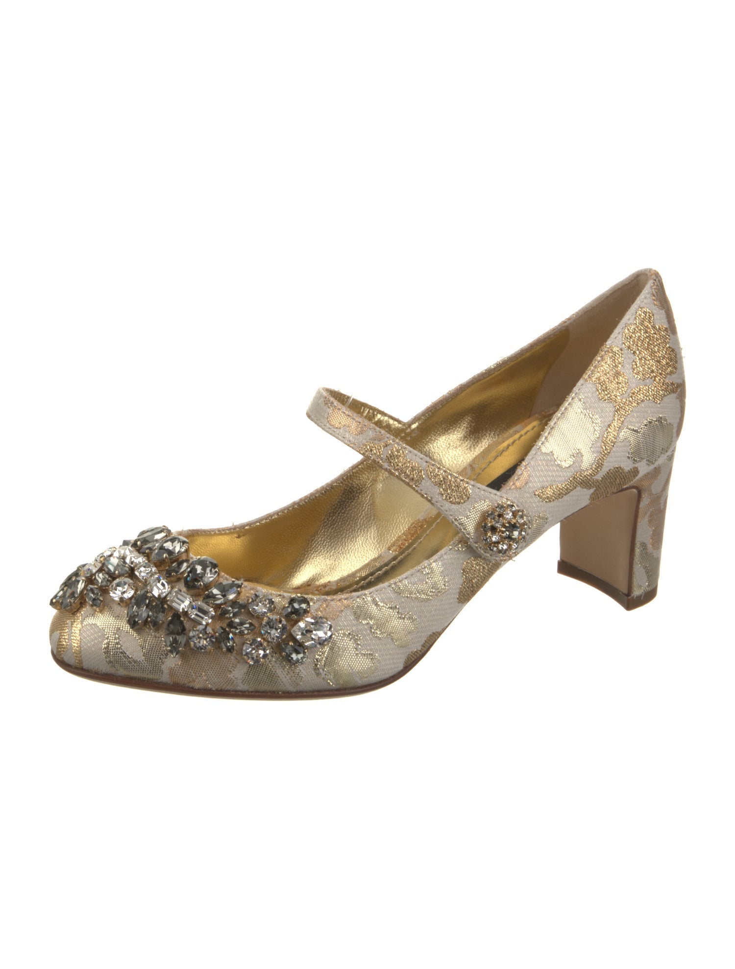 Dolce & Gabbana Floral Print Crystal Embellishments Pumps