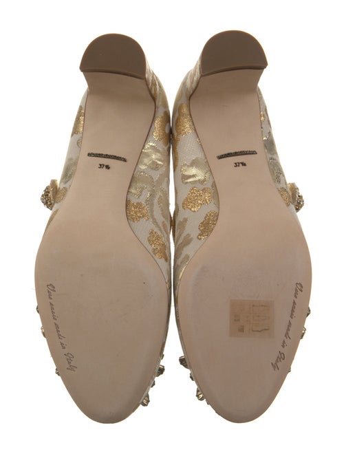 Dolce & Gabbana Floral Print Crystal Embellishments Pumps
