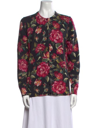 Dolce & Gabbana Cashmere Floral Print Sweater