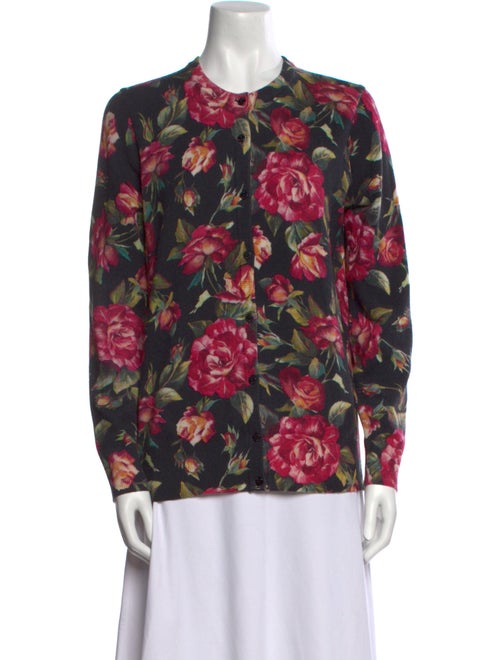 Dolce & Gabbana Cashmere Floral Print Sweater
