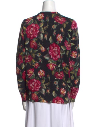 Dolce & Gabbana Cashmere Floral Print Sweater