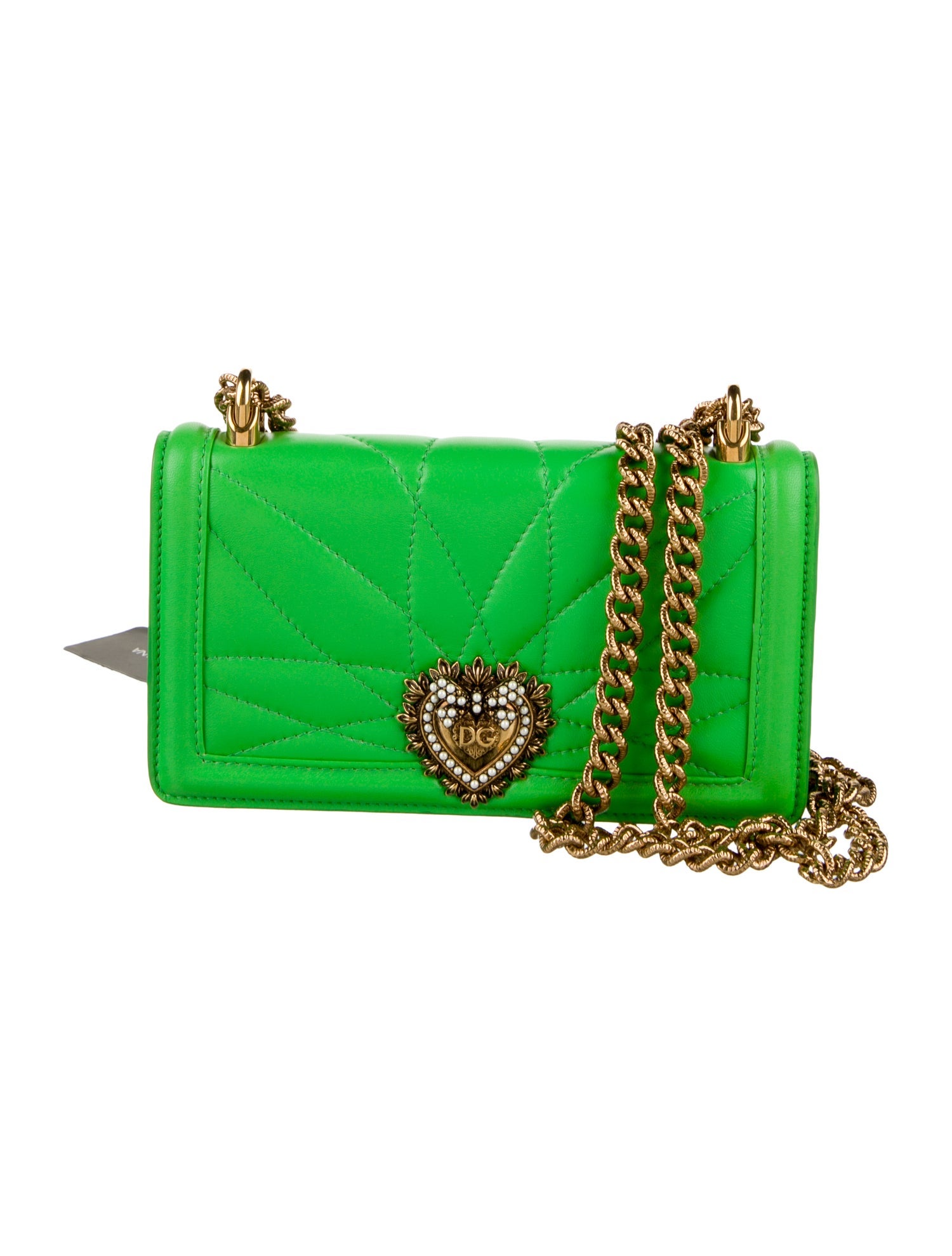 Dolce & Gabbana Elegant Leather iPhone Wallet Case with Women's Chain