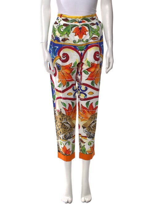 Dolce & Gabbana Floral Print Straight Leg Pants