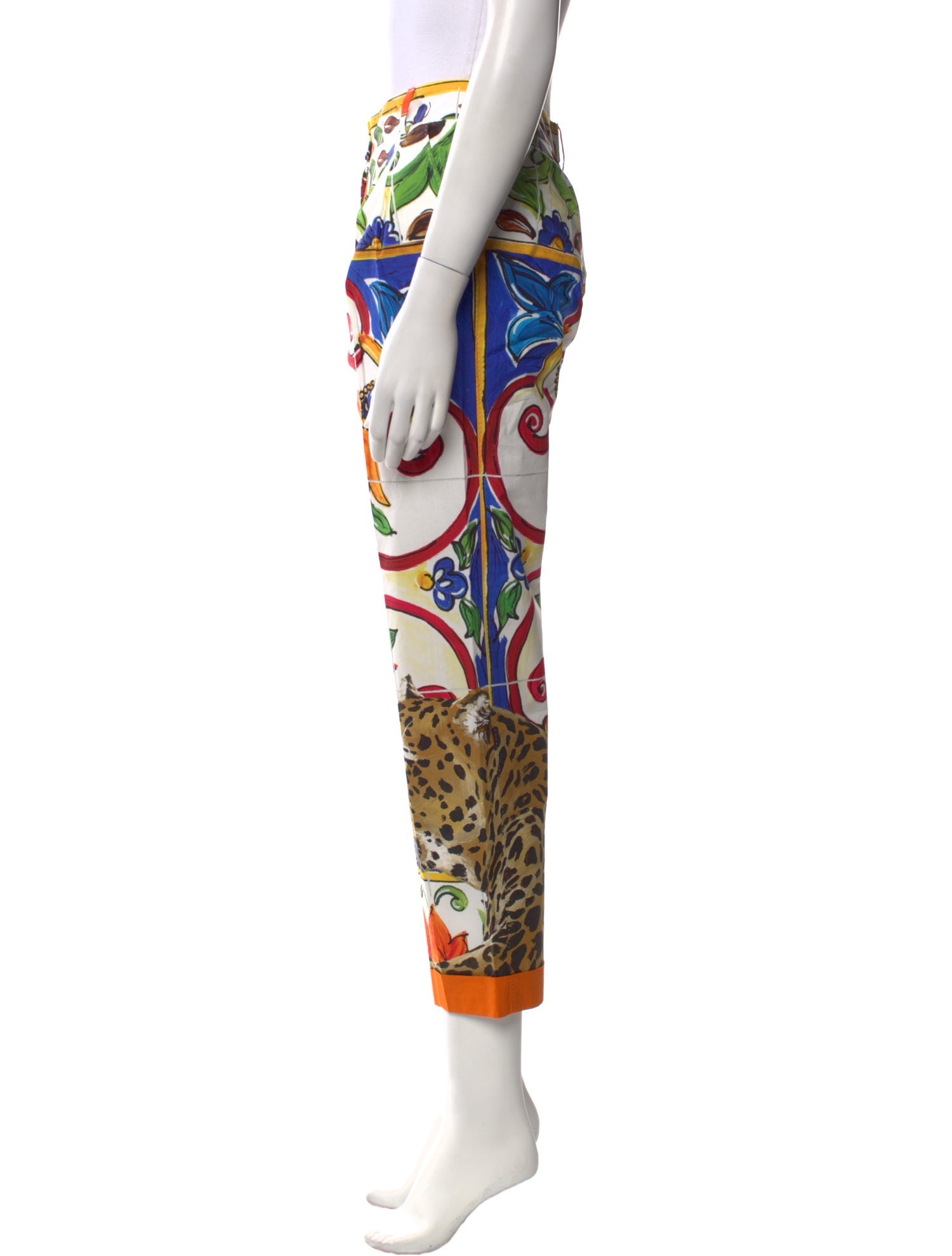 Dolce & Gabbana Floral Print Straight Leg Pants