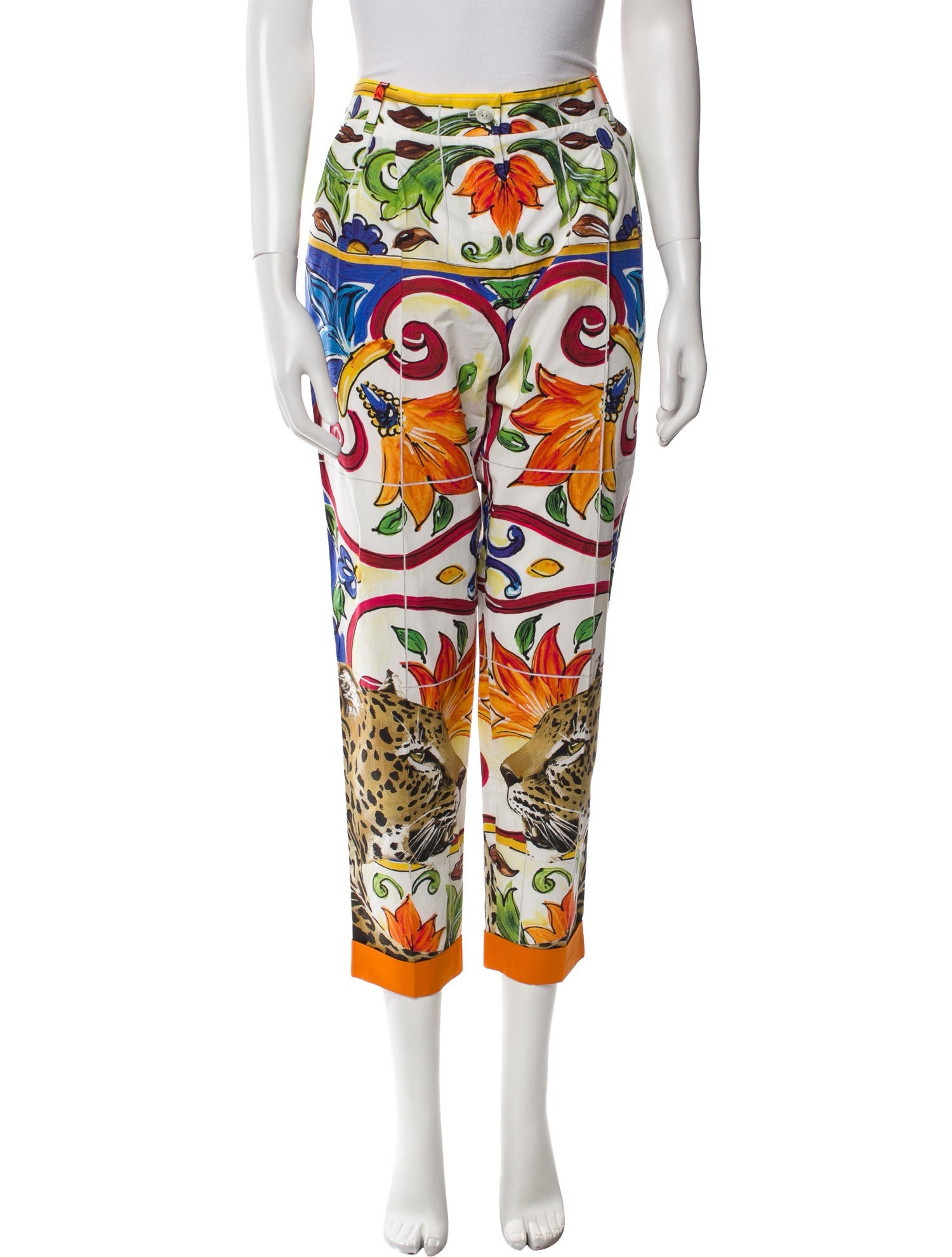 Dolce & Gabbana Printed Straight Leg Pants