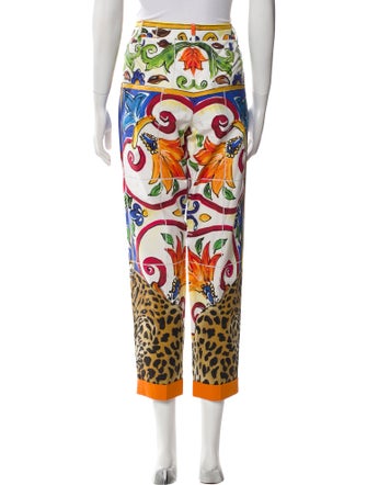 Dolce & Gabbana Printed Straight Leg Pants