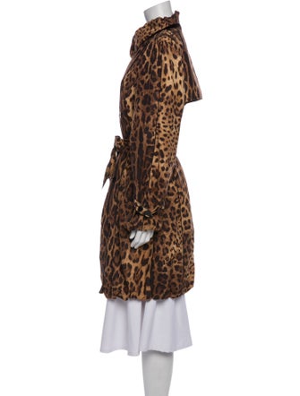 Dolce & Gabbana Nylon Animal Print Faux Fur Jacket
