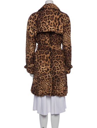 Dolce & Gabbana Nylon Animal Print Faux Fur Jacket