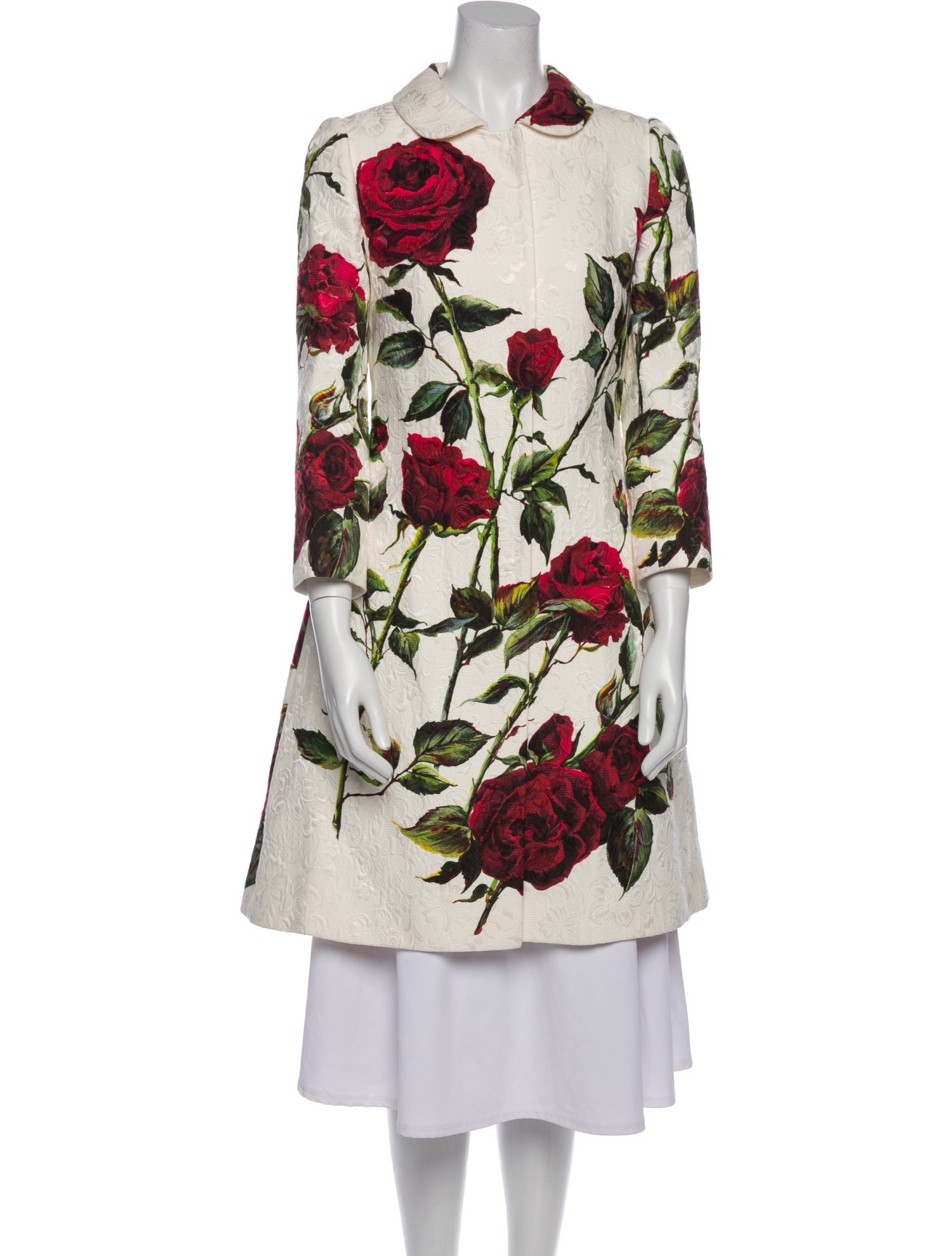 Dolce & Gabbana Floral Print Trench Coat