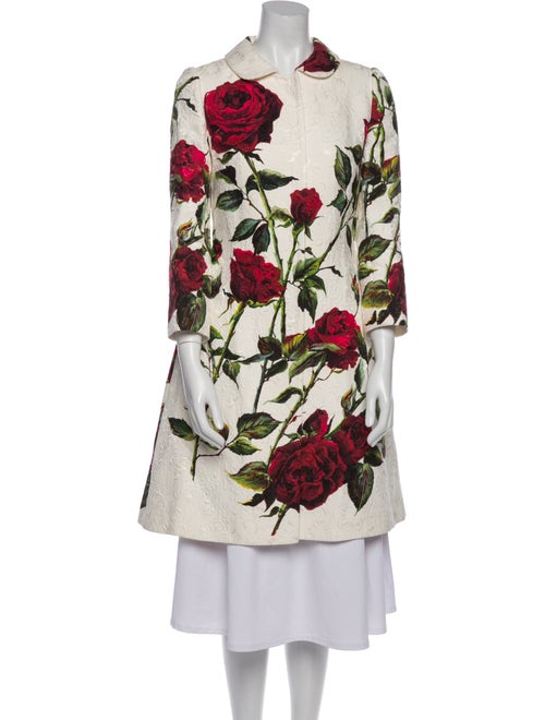 Dolce & Gabbana Floral Print Trench Coat