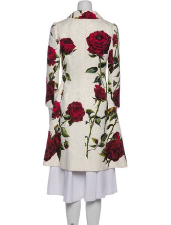 Dolce & Gabbana Floral Print Trench Coat