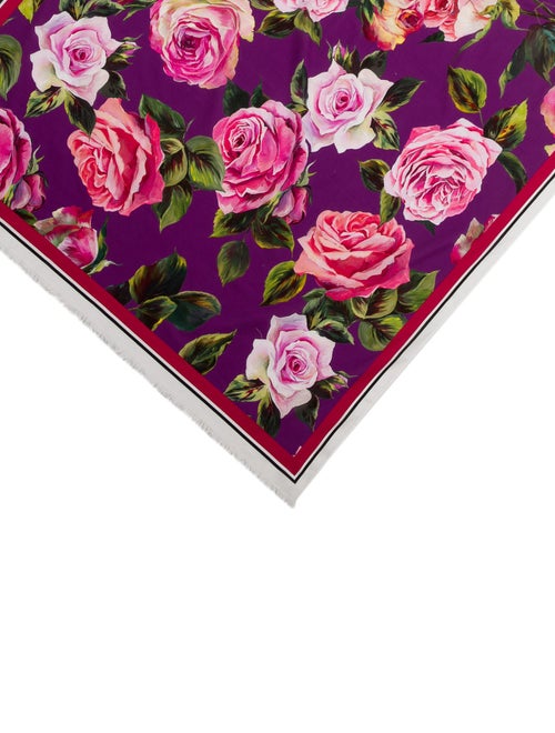 Dolce & Gabbana Silk Floral Print Scarf