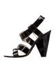 Dolce & Gabbana Patent Leather Cutout Accent Slingback Sandals
