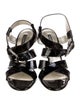 Dolce & Gabbana Patent Leather Cutout Accent Slingback Sandals